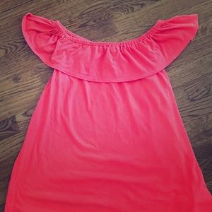 Michael Kors Off The Shoulder Coral Top